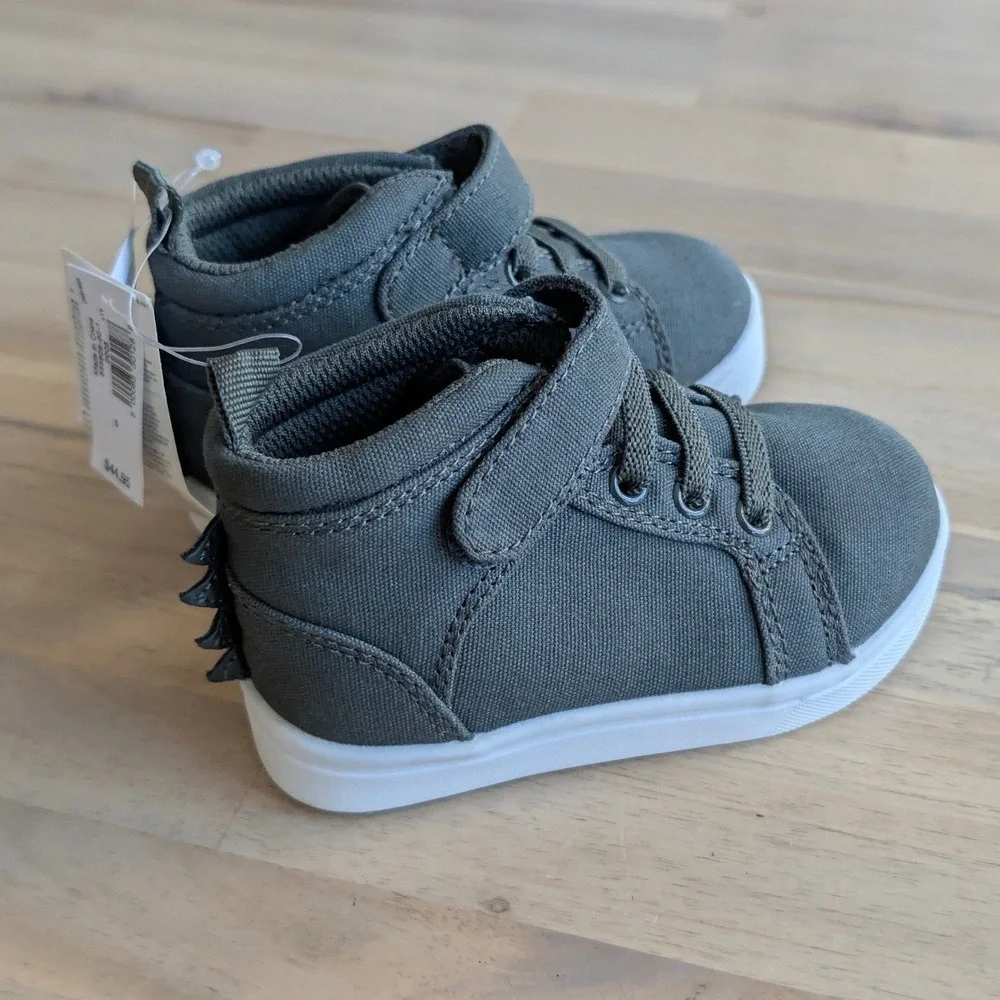 Baby‎ GAP Kids Dinosaur Sneakers High Top Hook Loop Size 5 Green NEW